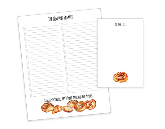 Bread Shopping List Notepad and To Do List Pad