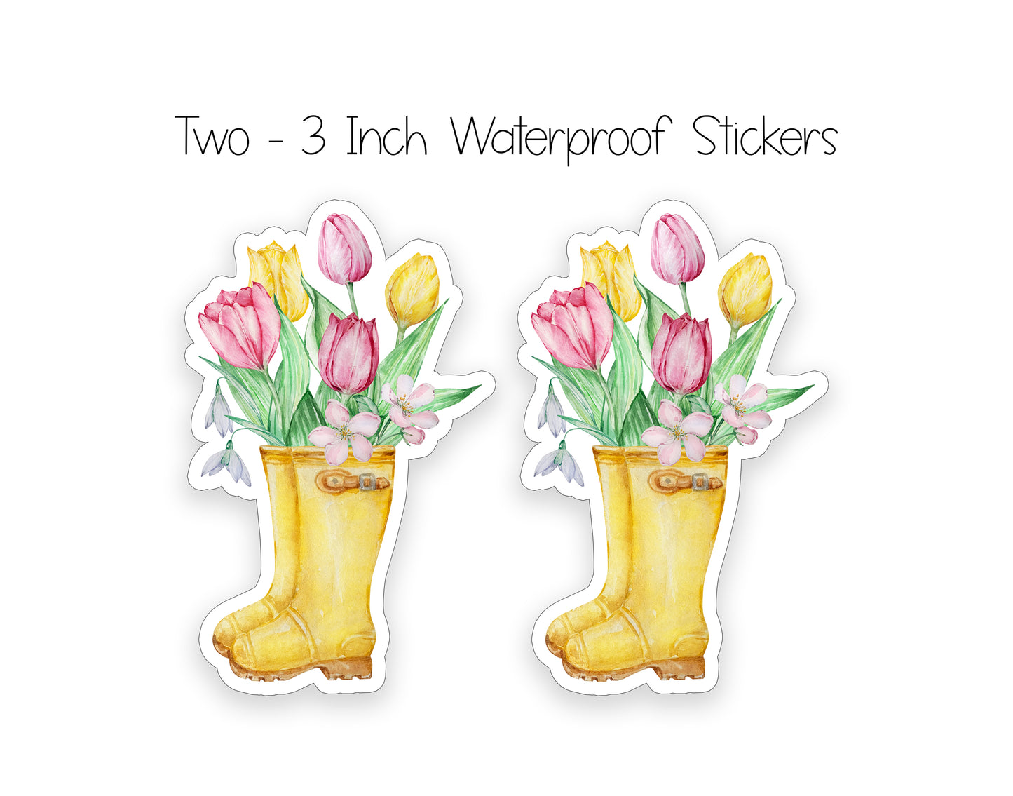 Rainboots and Flower Notepad and Stickers