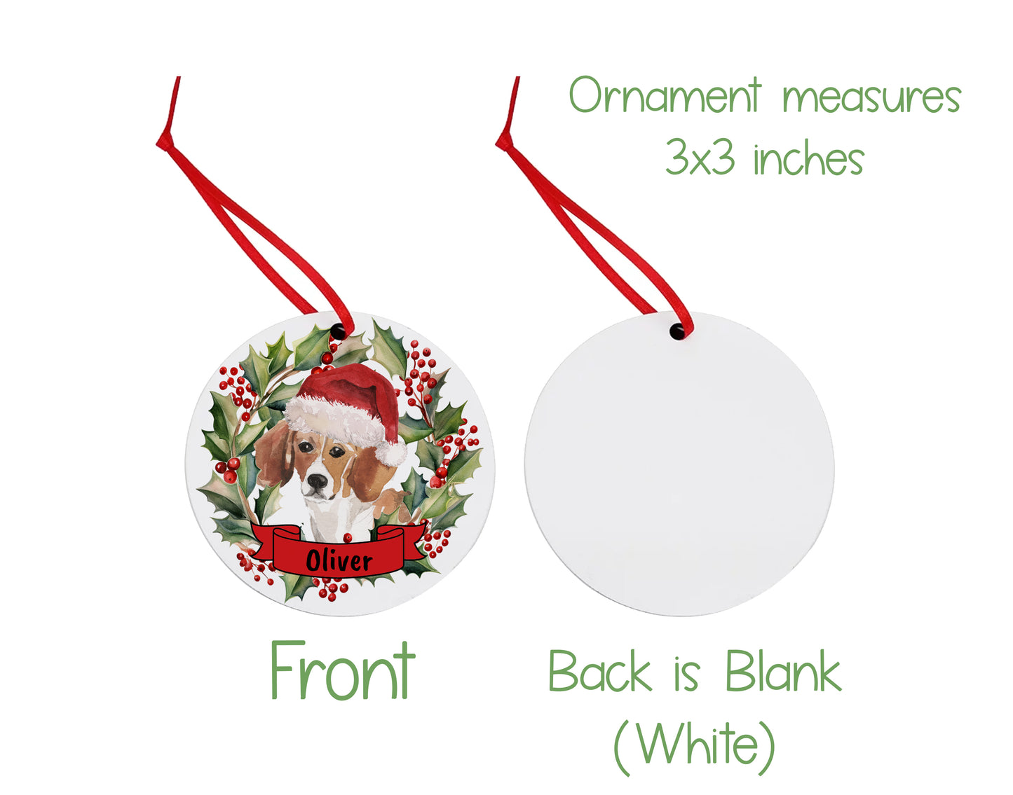 Beagle Christmas Ornament and Stickers