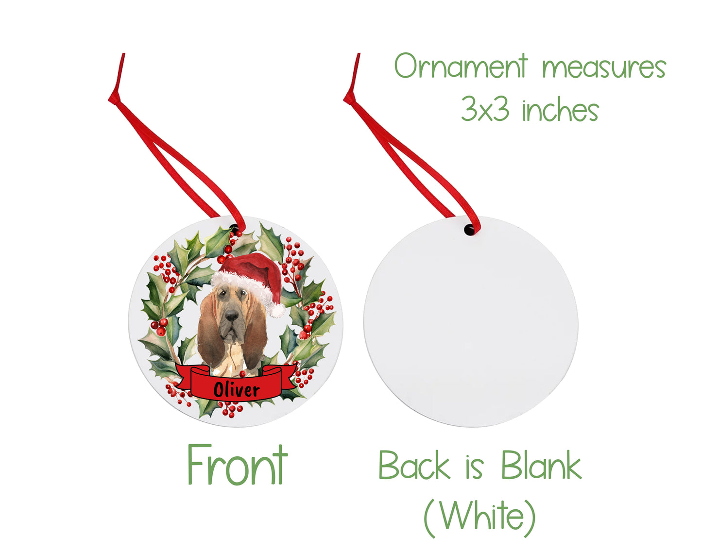 Bloodhound Christmas Ornament and Stickers