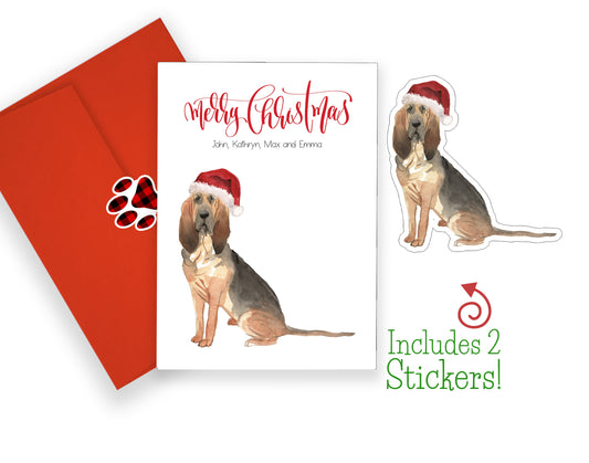 Bloodhound Christmas Cards and Stickers