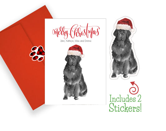 Black Newfoundland Christmas Cards and Stickers