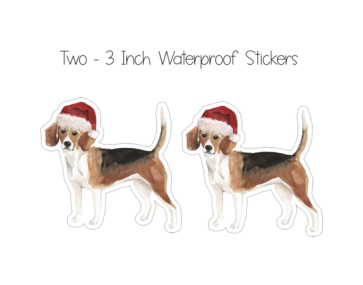 Beagle Christmas Ornament and Stickers