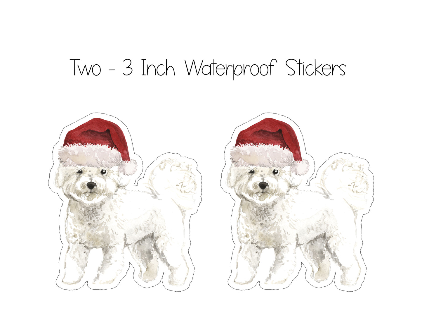 Bichon Frise Christmas Cards and Stickers