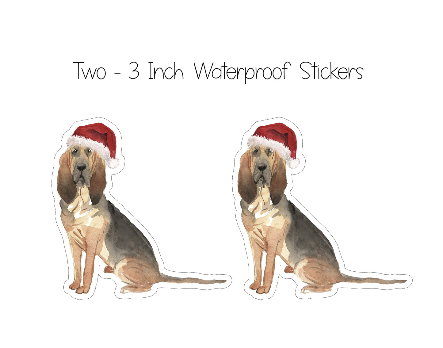 Bloodhound Christmas Ornament and Stickers