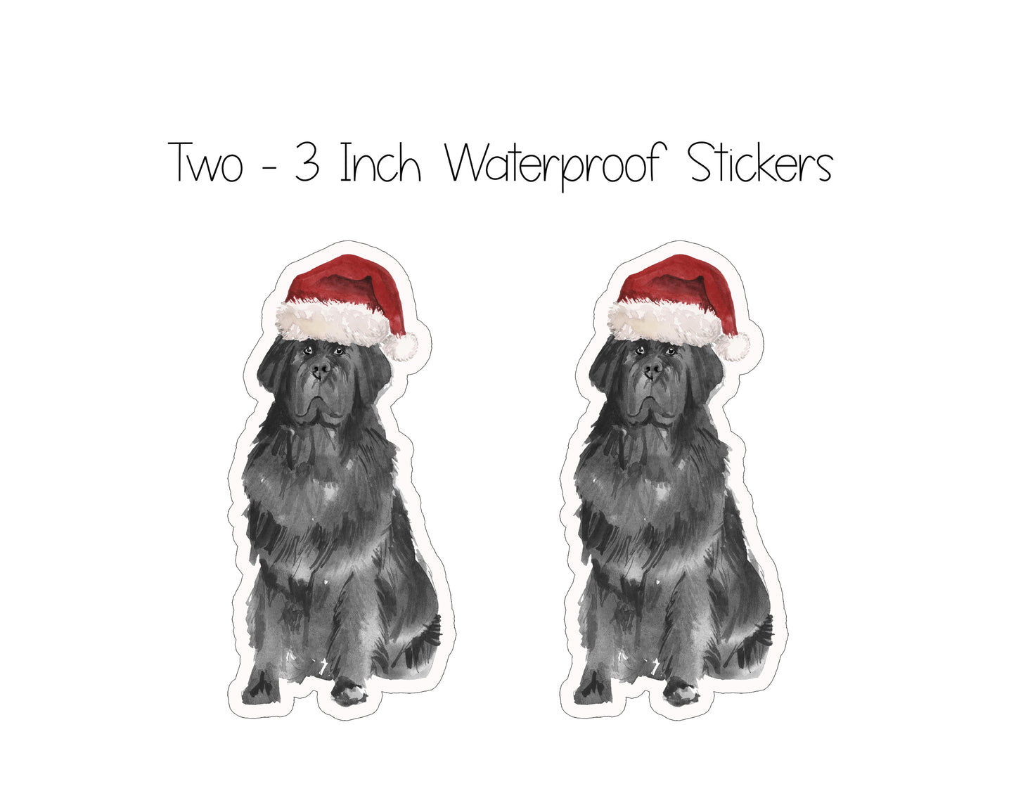 Black Newfoundland Dog Christmas Ornament and Stickers