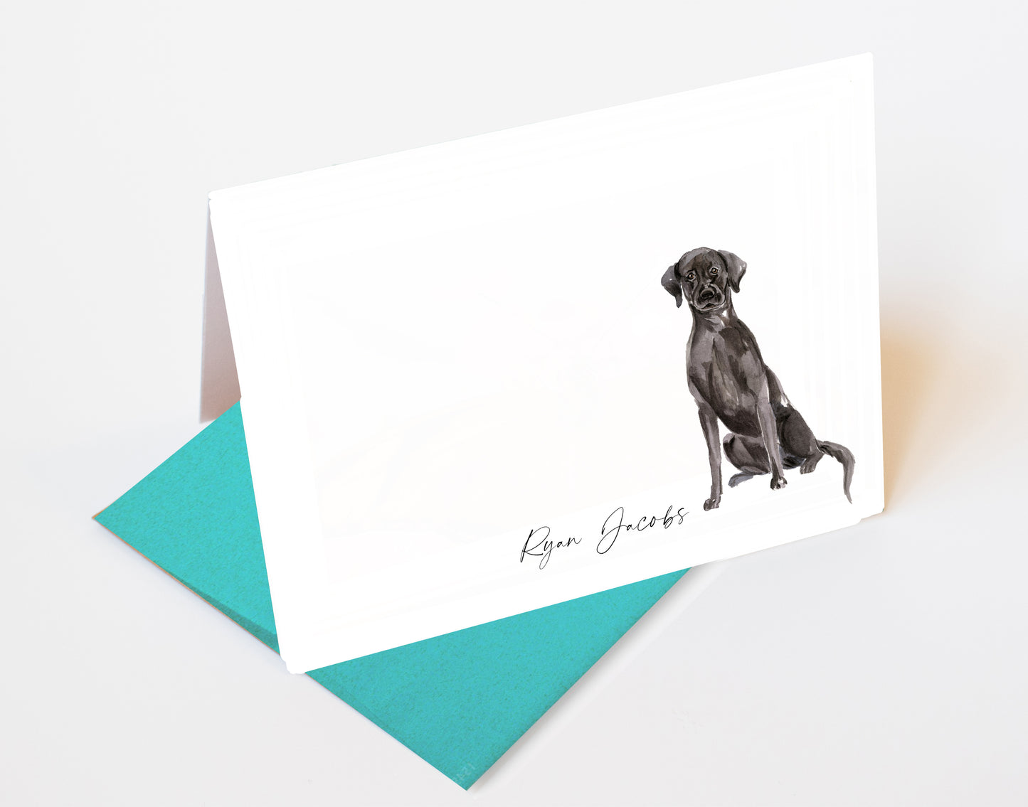 Black Labrador Folded Note Cards