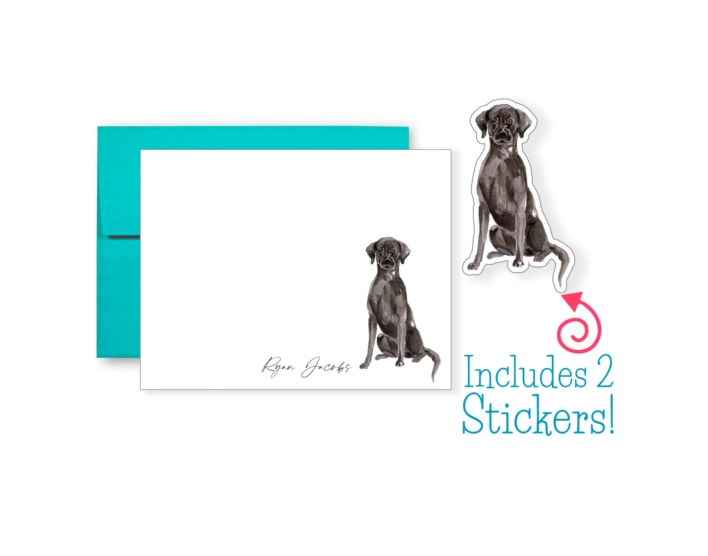 Black Labrador Folded Note Cards