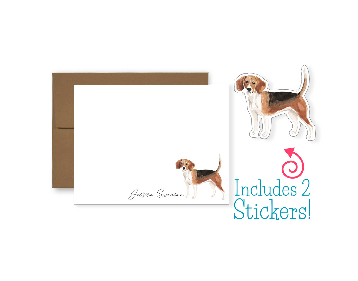 Beagle Folded Note Cards