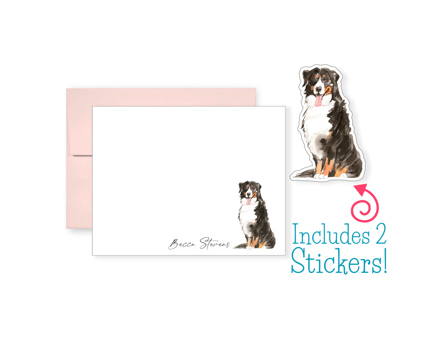 Bernese Mountain Dog Folded Note Cards