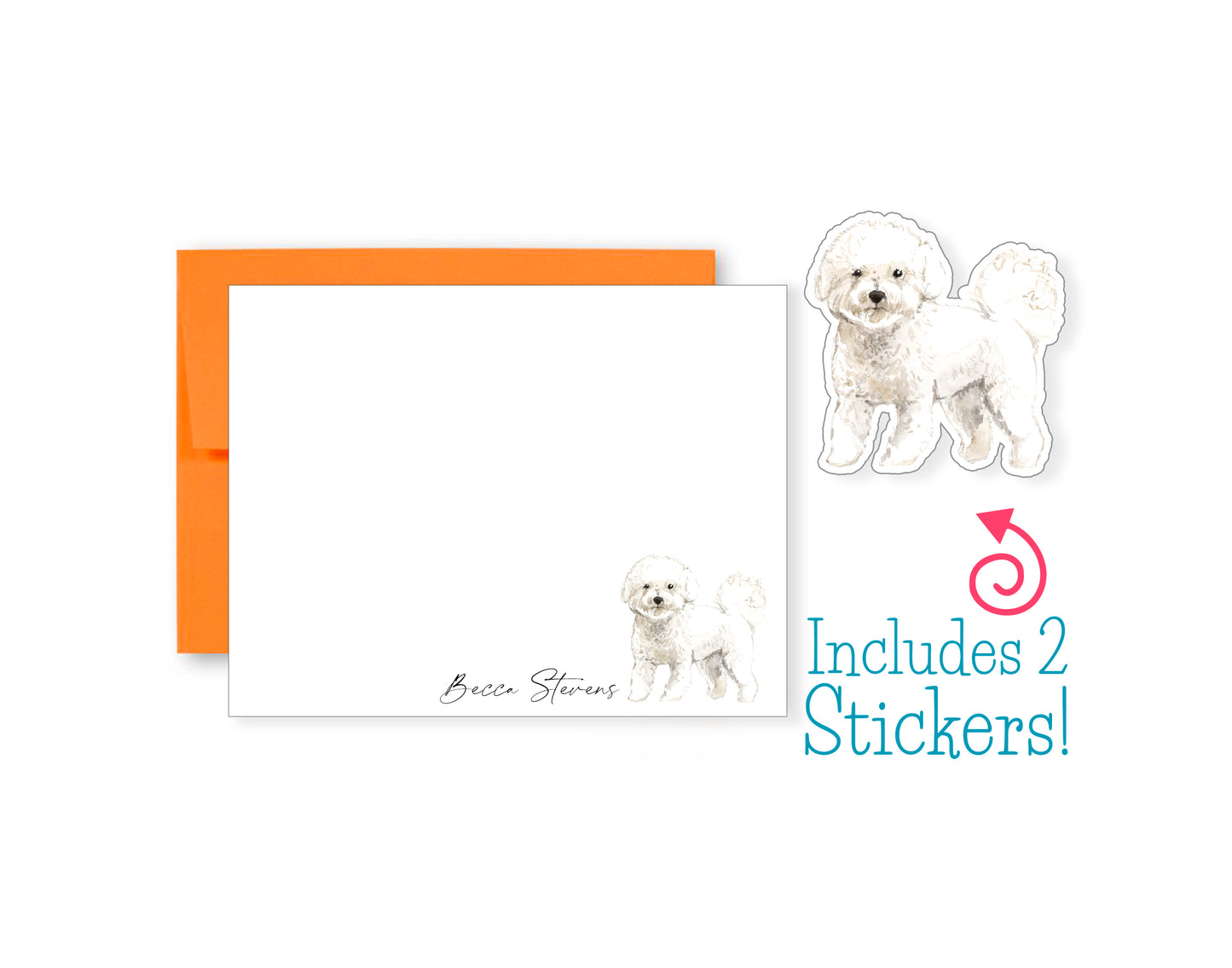 Bichon Frise Folded Note Cards