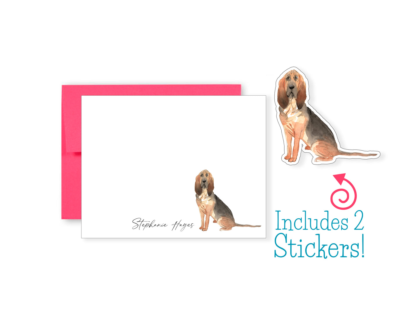 Bloodhound Folded Note Cards