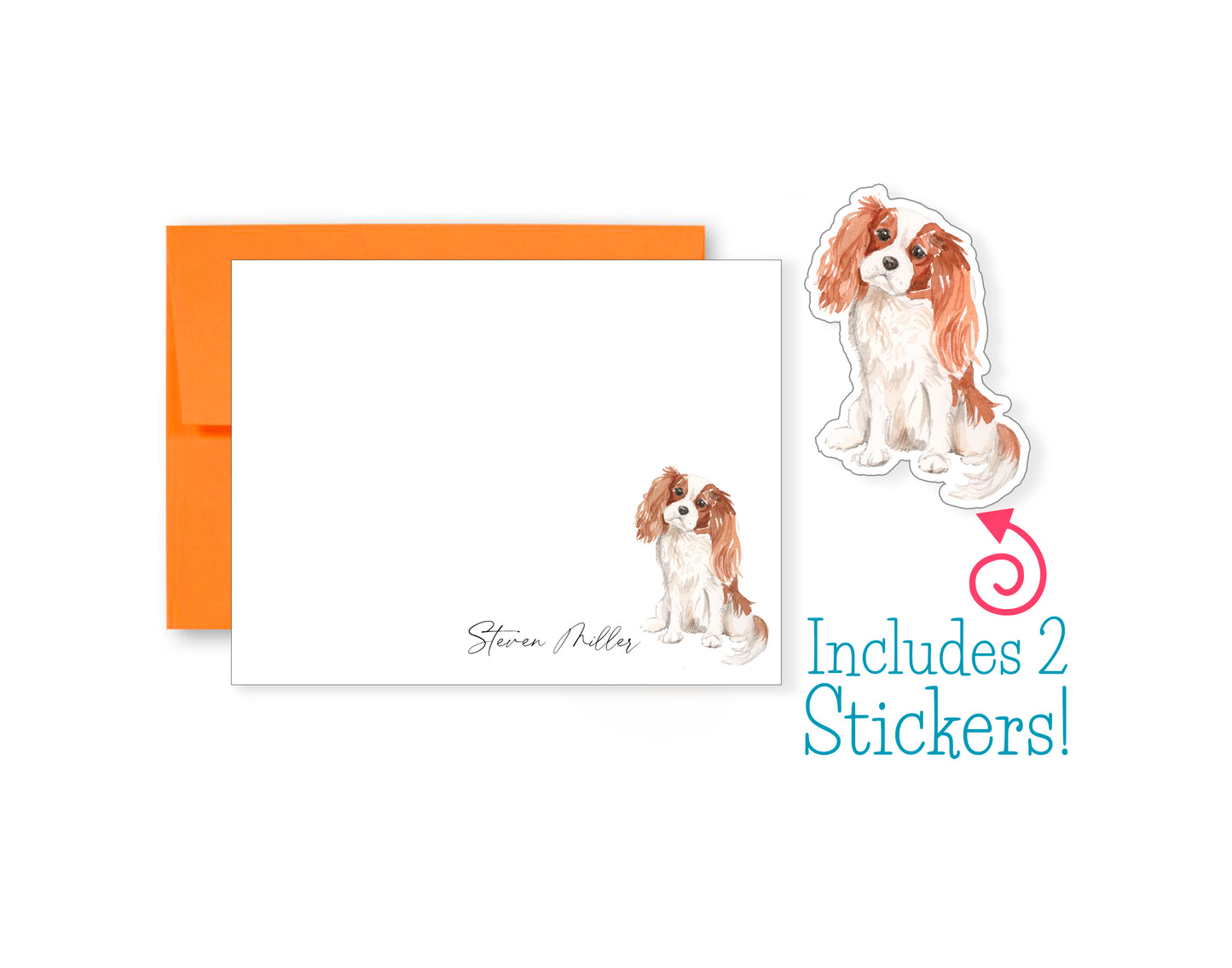 Blenheim Cavalier King Charles Spaniel Folded Note Cards