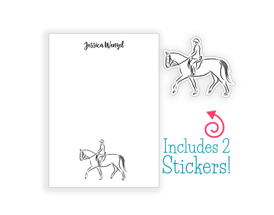 Horse and Rider Sketch Notepad and Stickers