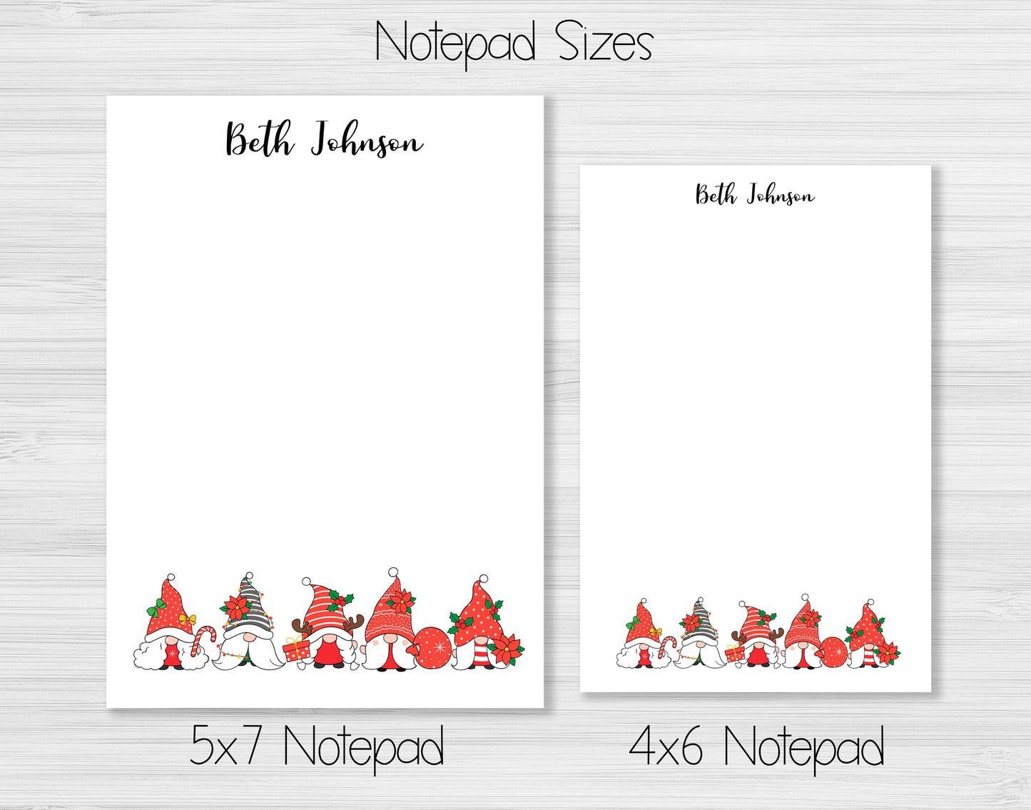 Christmas Gnome Notepad and Stickers