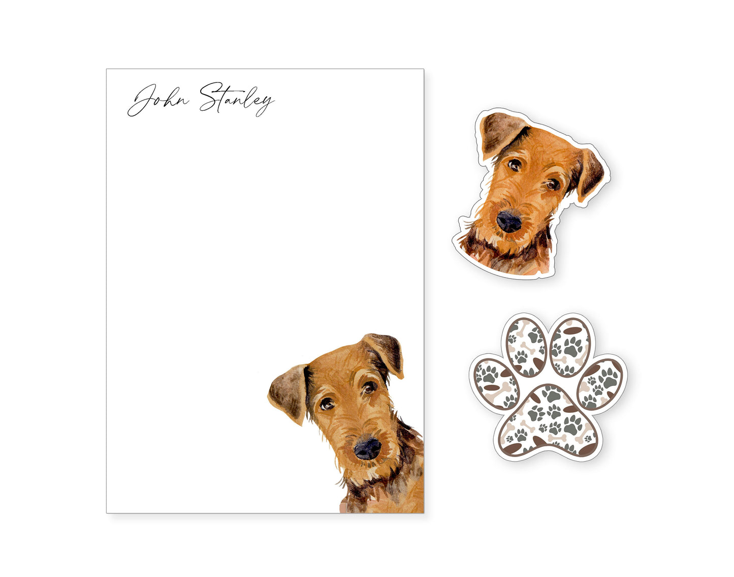 Airedale Terrier Notepad and Stickers