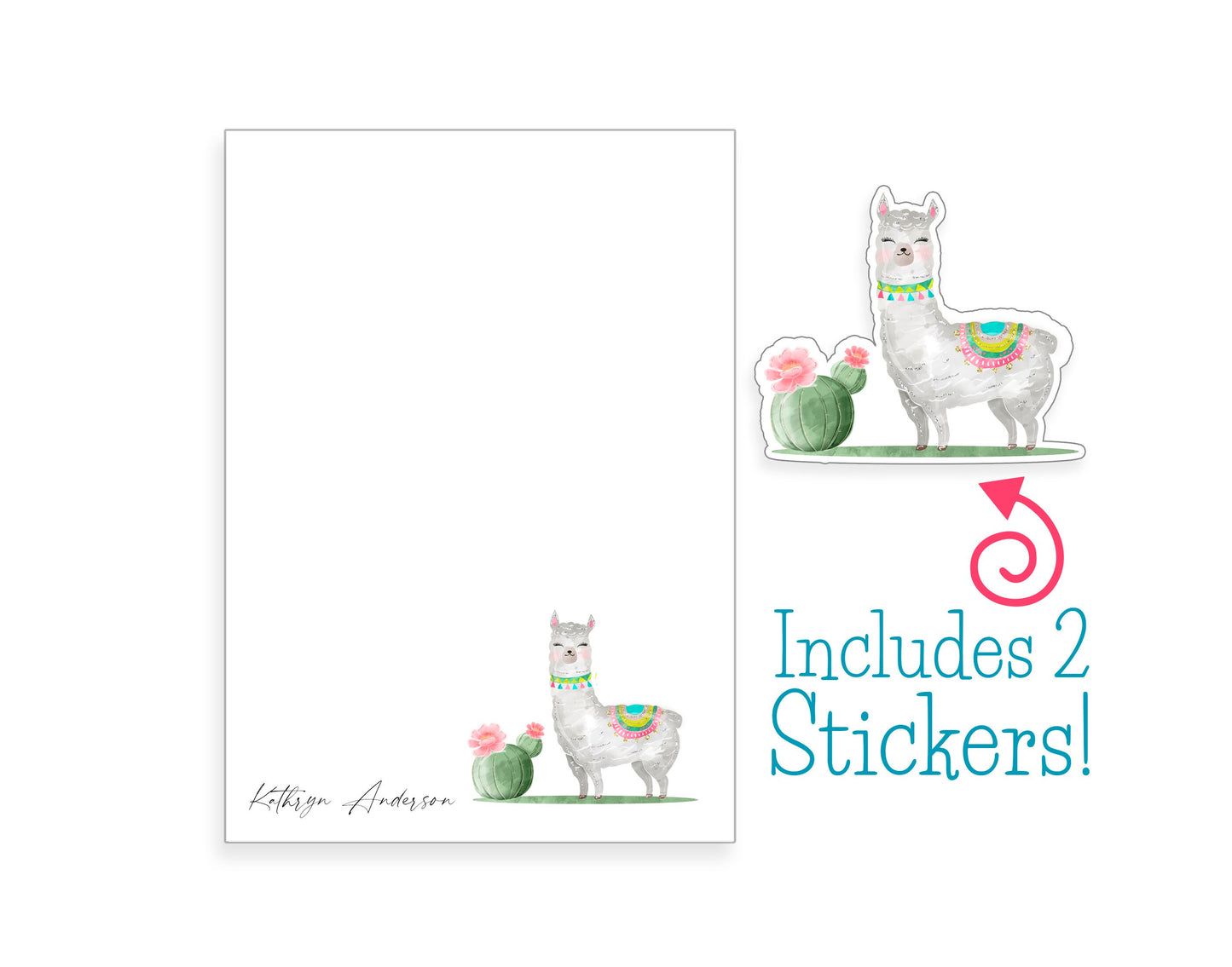 Llama Notepad and Stickers