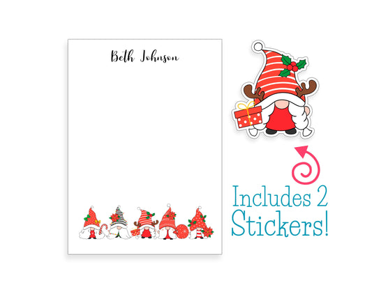 Christmas Gnome Notepad and Stickers