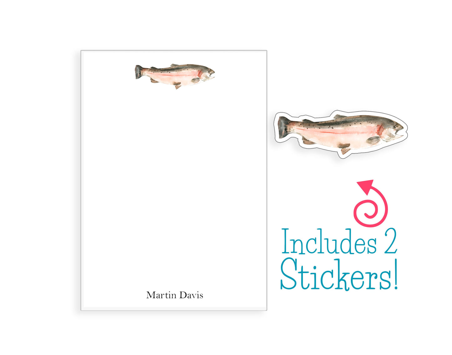 Fish Notepad and Stickers